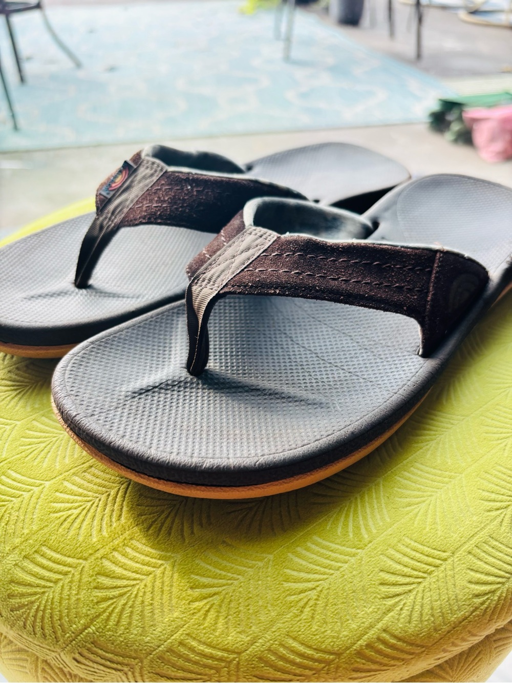 Rainbow Womens East Cape Rubber Flip Flops Sandals Brown Suede Med 6.5-7.5